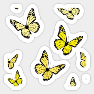 Yellow Butterfly Pattern Sticker